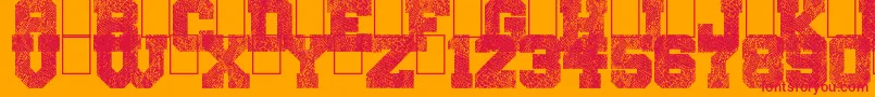 フォントSnakeJacket – オレンジの背景に赤い文字