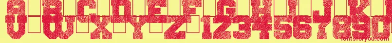 SnakeJacket Font – Red Fonts on Yellow Background