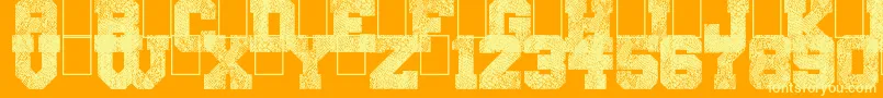 SnakeJacket Font – Yellow Fonts on Orange Background