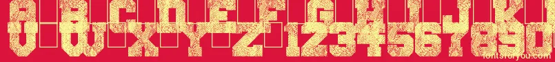 フォントSnakeJacket – 黄色の文字、赤い背景