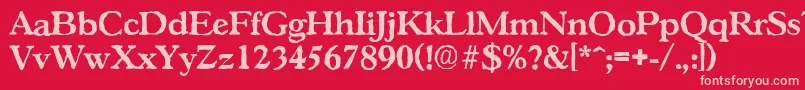 GascogneantiqueBold Font – Pink Fonts on Red Background