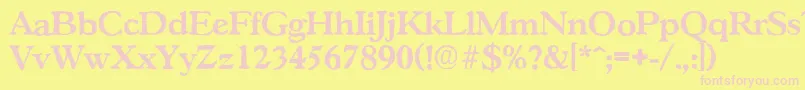 GascogneantiqueBold-Schriftart – Rosa Schriften auf gelbem Hintergrund