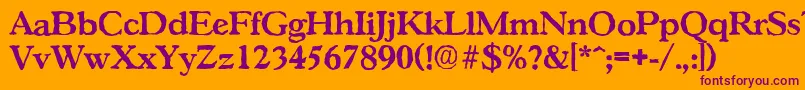 GascogneantiqueBold-Schriftart – Violette Schriften auf orangefarbenem Hintergrund