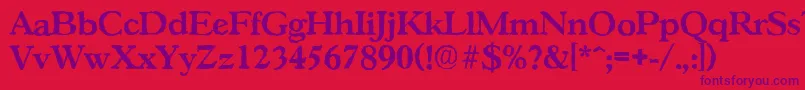 GascogneantiqueBold Font – Purple Fonts on Red Background