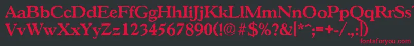GascogneantiqueBold Font – Red Fonts on Black Background