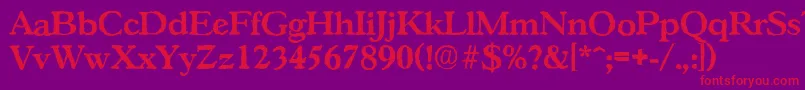 GascogneantiqueBold-Schriftart – Rote Schriften auf violettem Hintergrund