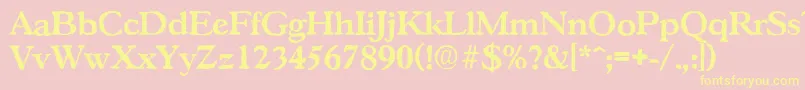 GascogneantiqueBold-Schriftart – Gelbe Schriften auf rosa Hintergrund