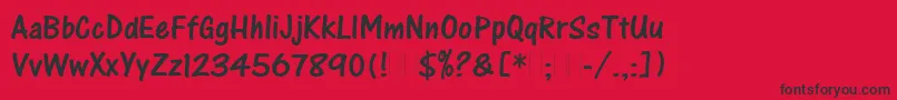 OneStrokeScriptPlain Font – Black Fonts on Red Background