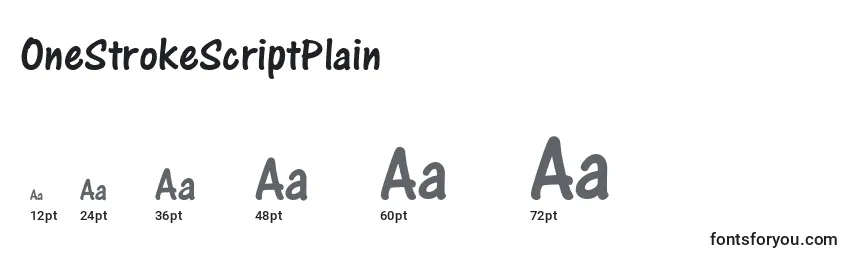 OneStrokeScriptPlain Font Sizes