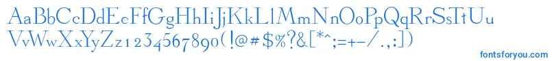 フォントStickee – 白い背景に青い文字