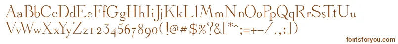 Stickee-fontti – ruskeat fontit valkoisella taustalla
