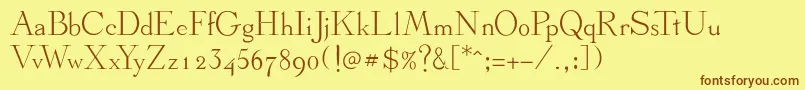 Stickee-fontti – ruskeat fontit keltaisella taustalla