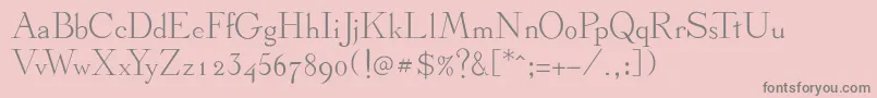 Stickee-fontti – harmaat kirjasimet vaaleanpunaisella taustalla