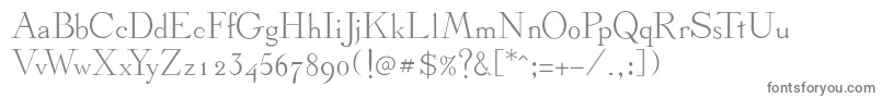 Stickee-fontti – harmaat kirjasimet valkoisella taustalla