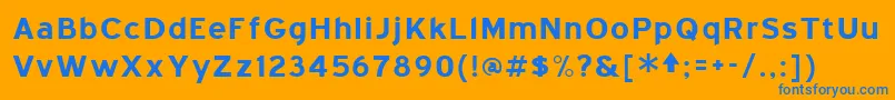 BlueHighwayBold Font – Blue Fonts on Orange Background