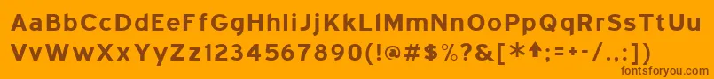 BlueHighwayBold Font – Brown Fonts on Orange Background