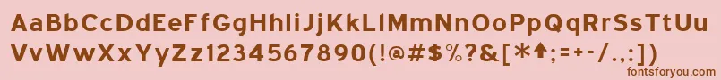 BlueHighwayBold Font – Brown Fonts on Pink Background