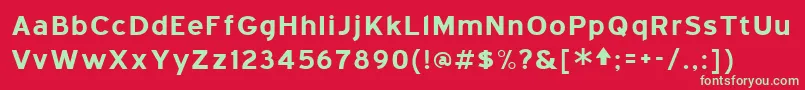 フォントBlueHighwayBold – 赤い背景に緑の文字