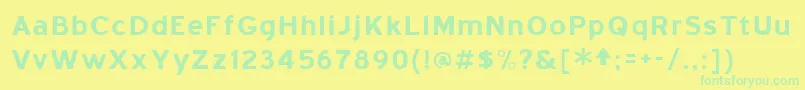 Czcionka BlueHighwayBold – zielone czcionki na żółtym tle