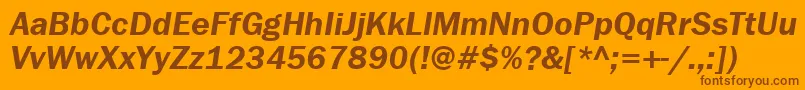 FranklingothdemigttItalic Font – Brown Fonts on Orange Background