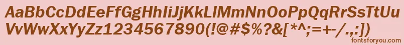 FranklingothdemigttItalic Font – Brown Fonts on Pink Background