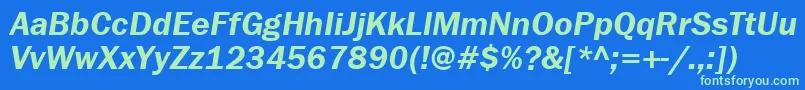 FranklingothdemigttItalic Font – Green Fonts on Blue Background