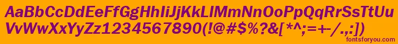 フォントFranklingothdemigttItalic – オレンジの背景に紫のフォント