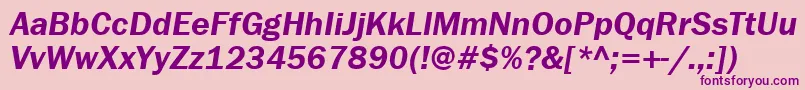フォントFranklingothdemigttItalic – ピンクの背景に紫のフォント