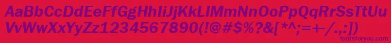 FranklingothdemigttItalic Font – Purple Fonts on Red Background