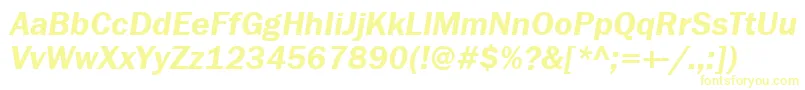 Police FranklingothdemigttItalic – polices jaunes