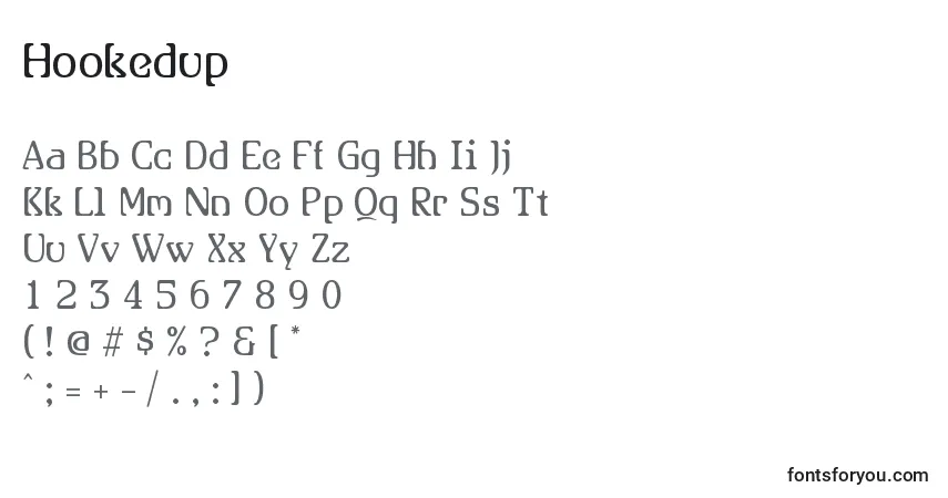 A fonte Hookedup – alfabeto, números, caracteres especiais