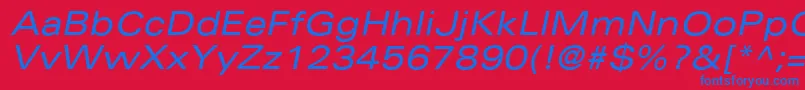 UniversLt53ExtendedOblique Font – Blue Fonts on Red Background