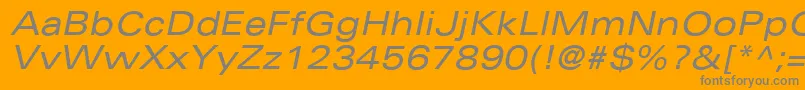 UniversLt53ExtendedOblique Font – Gray Fonts on Orange Background