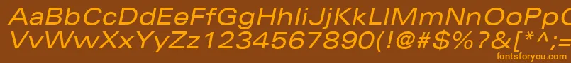 UniversLt53ExtendedOblique Font – Orange Fonts on Brown Background