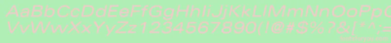 UniversLt53ExtendedOblique Font – Pink Fonts on Green Background