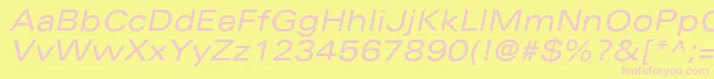 UniversLt53ExtendedOblique Font – Pink Fonts on Yellow Background