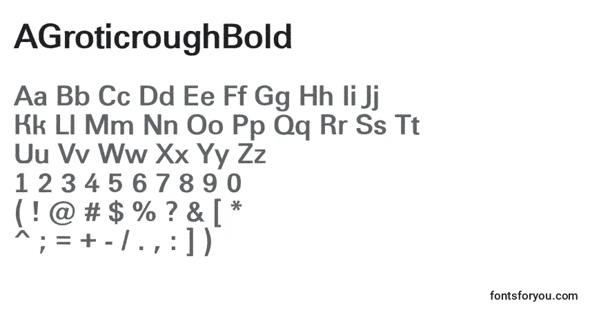 AGroticroughBoldフォント–アルファベット、数字、特殊文字