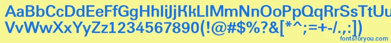 AGroticroughBold Font – Blue Fonts on Yellow Background