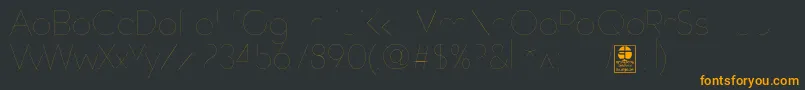 フォントWatchwordHairlineDemo – 黒い背景にオレンジの文字