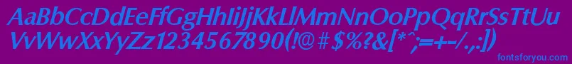 ColumbiaserialBolditalic Font – Blue Fonts on Purple Background