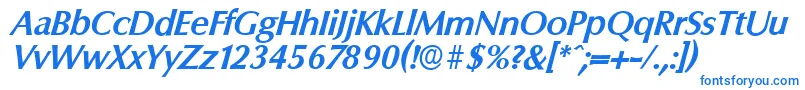 ColumbiaserialBolditalic Font – Blue Fonts on White Background