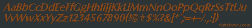 ColumbiaserialBolditalic Font – Brown Fonts on Black Background