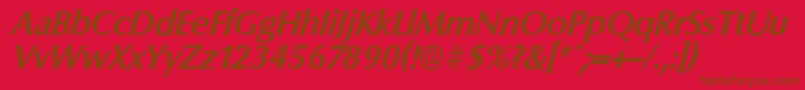 ColumbiaserialBolditalic Font – Brown Fonts on Red Background