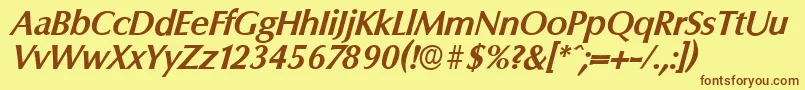 ColumbiaserialBolditalic Font – Brown Fonts on Yellow Background