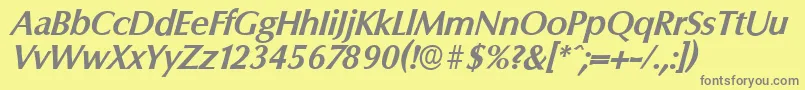 ColumbiaserialBolditalic Font – Gray Fonts on Yellow Background