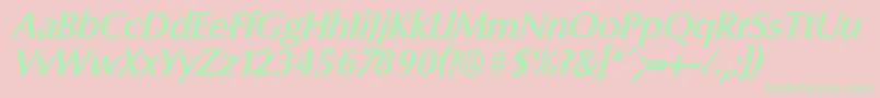 ColumbiaserialBolditalic Font – Green Fonts on Pink Background