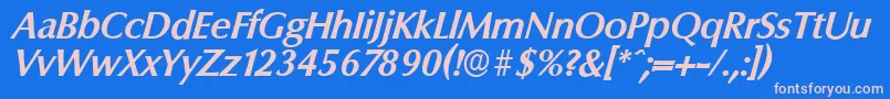 ColumbiaserialBolditalic Font – Pink Fonts on Blue Background