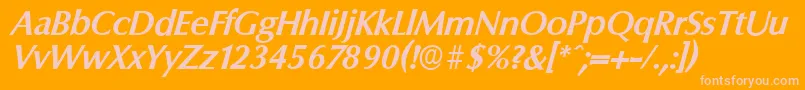 ColumbiaserialBolditalic Font – Pink Fonts on Orange Background