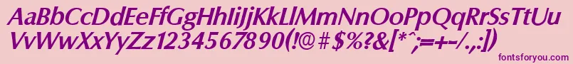 ColumbiaserialBolditalic Font – Purple Fonts on Pink Background
