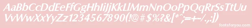 ColumbiaserialBolditalic Font – White Fonts on Pink Background